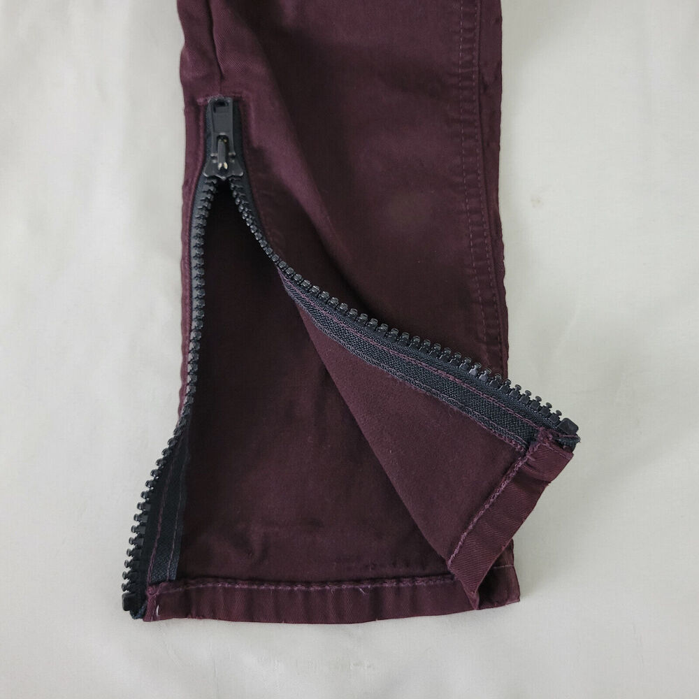 BDG Jeans Womens 29 Maroon Denim Low Rise Jegging Zip Ankle W28 x L27.5 - Picture 15 of 16